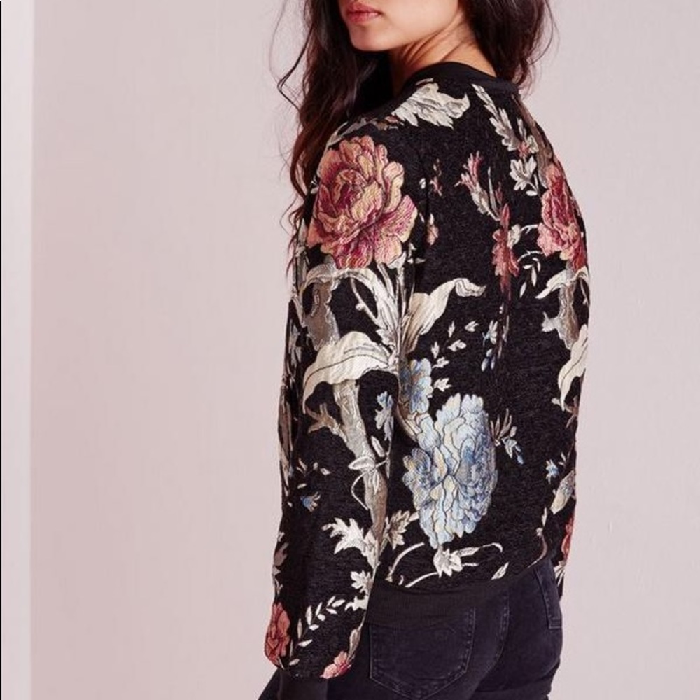 Missguided Embroidered Floral Bomber 🌸